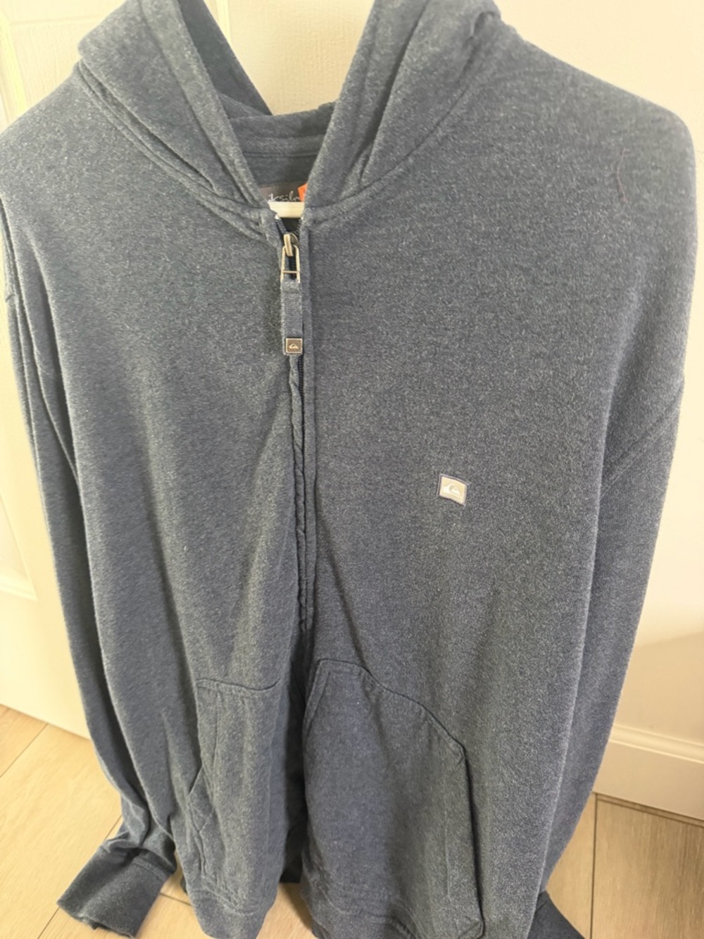 Quiksilver Men's Heather Navy Full-Zip Hooded Jacket